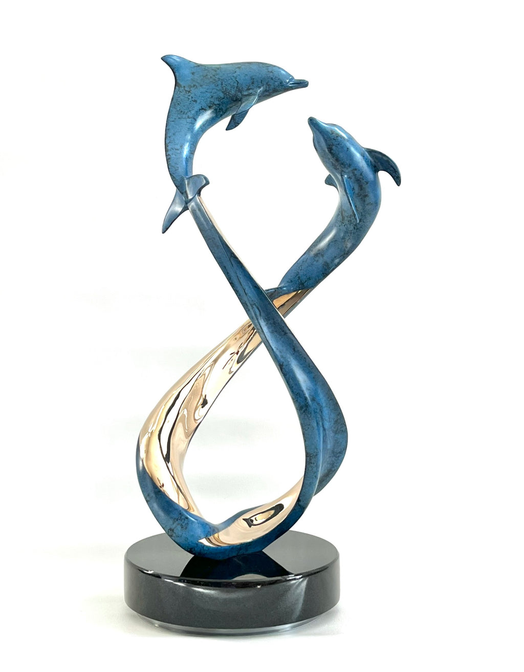 Bronze Dolphin Sculpture - Harmony   Size 22" x 13"