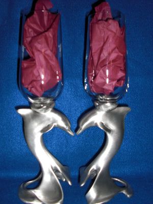 Summer Romance - Pewter Champaign Glasses