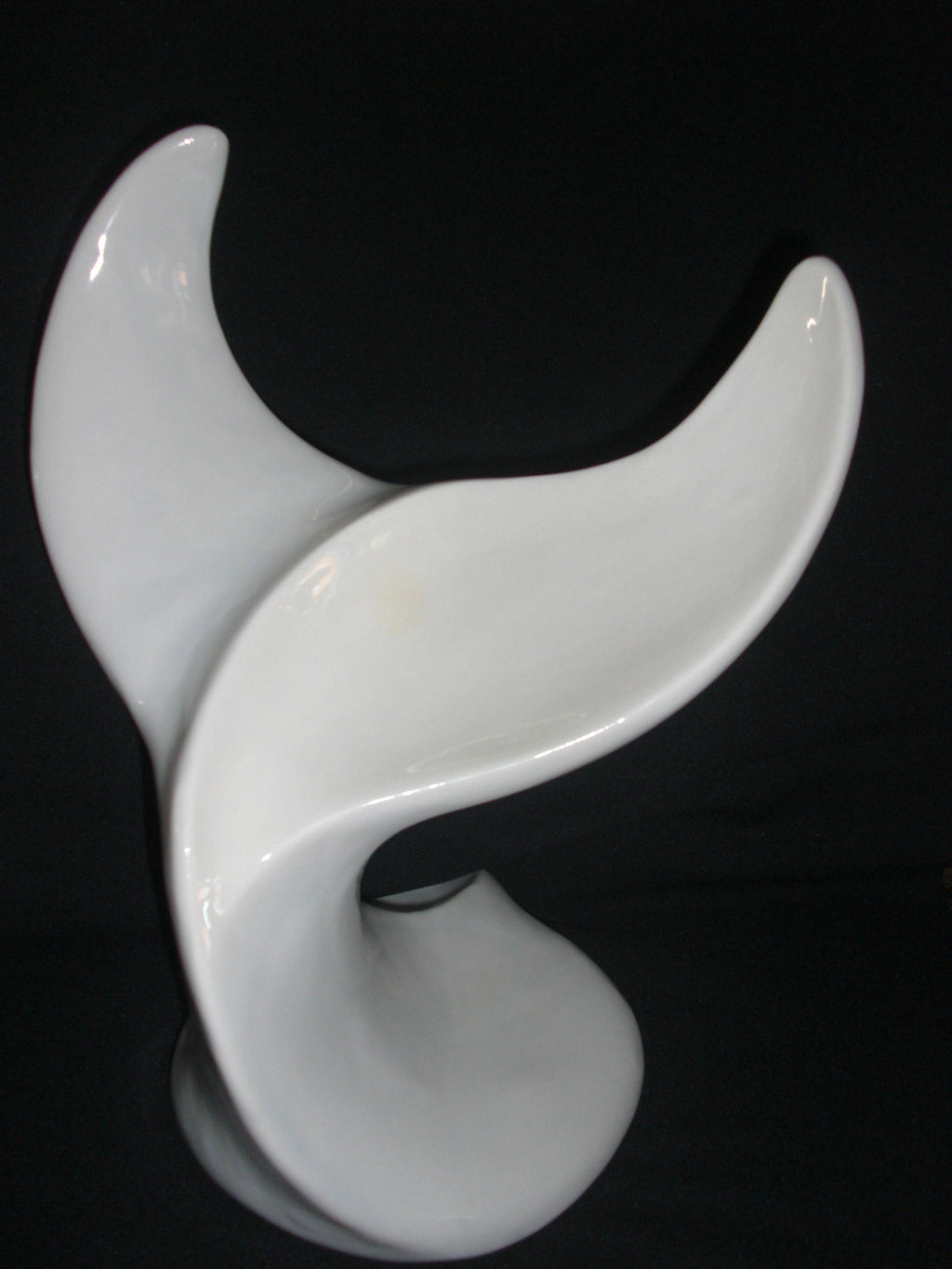 Whale Tail - Large - White  - Ceramic Sculpture - 1 Left in Stock