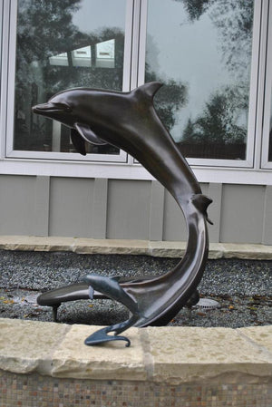 Bronze 4' Dolphin Sculpture - "Delphis"    Size: 4'