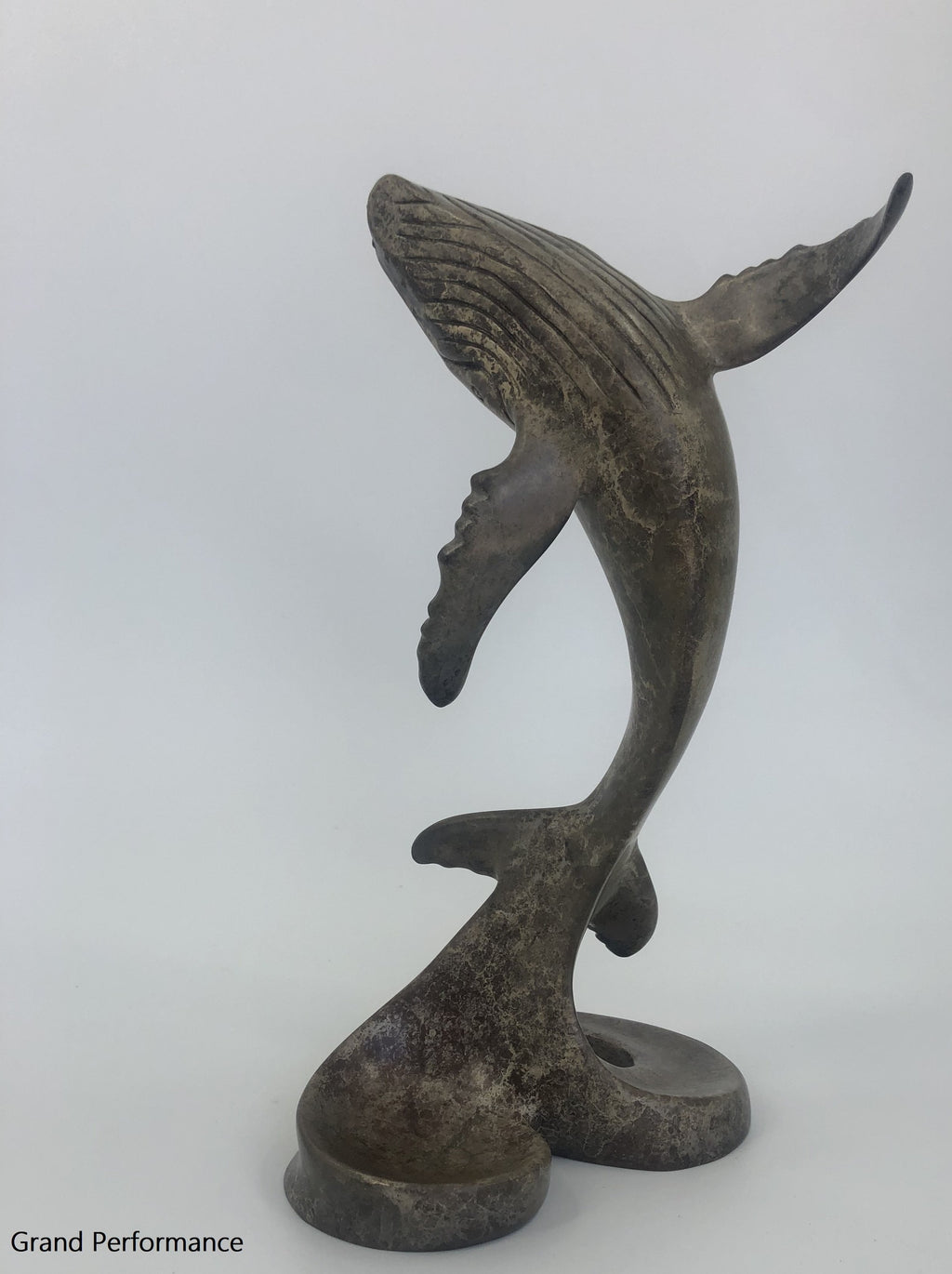 Bronze Whale Sculpture - Joyful Life Series  "Grand Performance" 12" tall