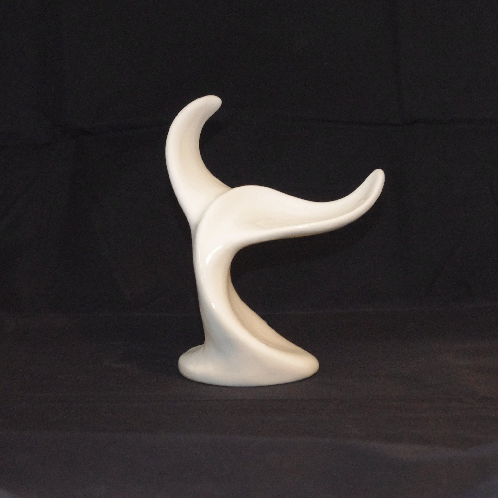 Whale Tail - Large - White  - Ceramic Sculpture - 1 Left in Stock