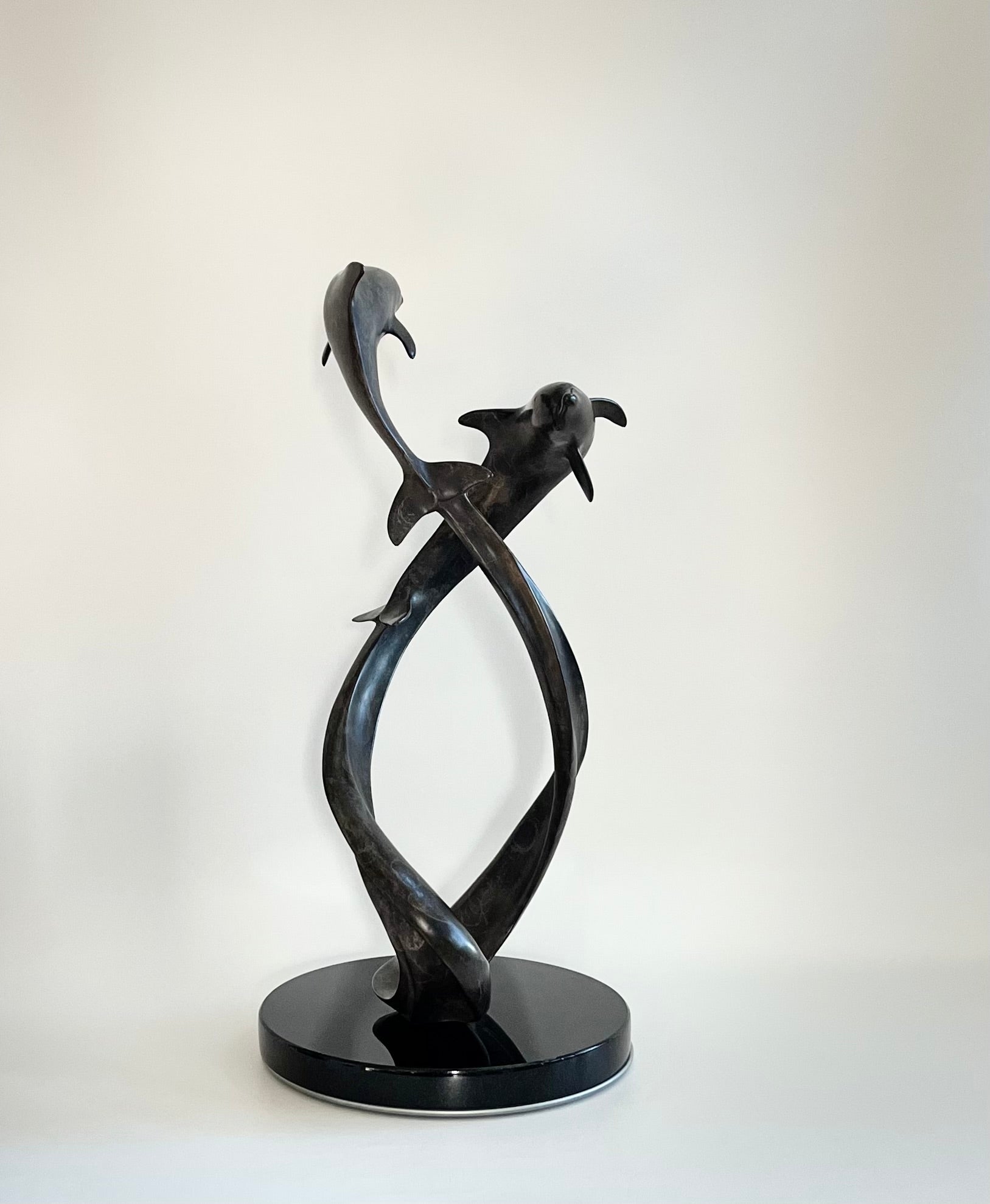 Bronze Dolphin Sculpture - Harmony   Size 22" x 13"